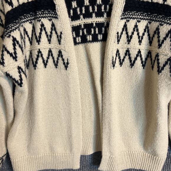 Lane Bryant Womens Fair Isle Cardigan Sweater Size 10/12 Tan Black Open Front - Picture 4 of 10